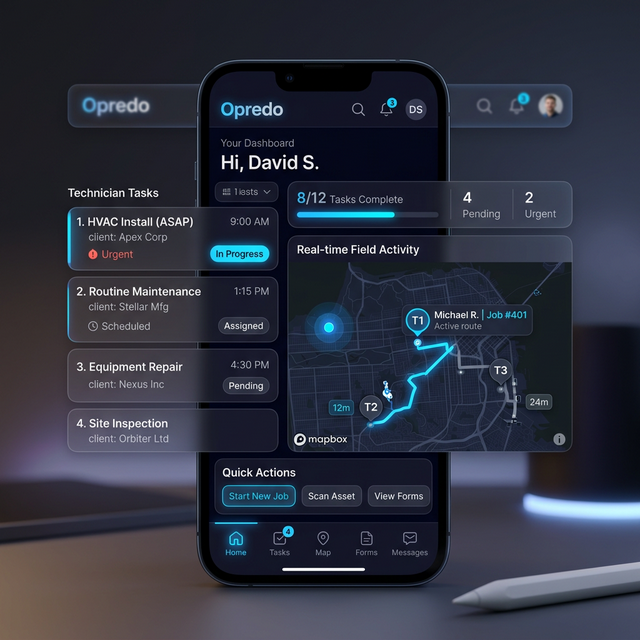 Opredo Mobil Uygulama Arayüzü